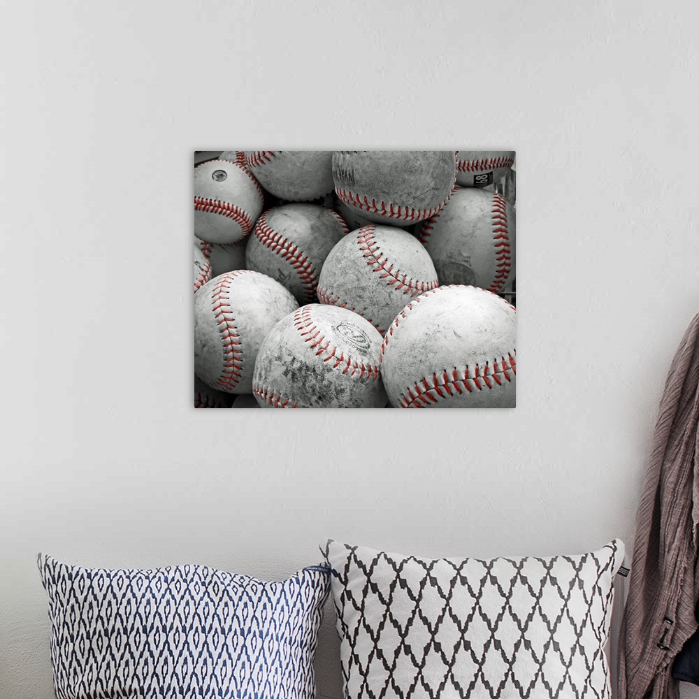 A bohemian room featuring Vintage Baseballs