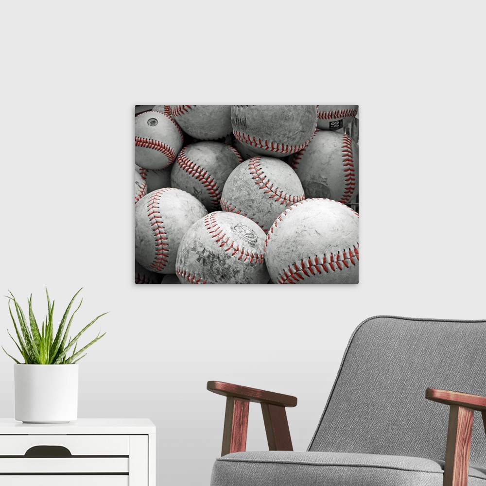 A modern room featuring Vintage Baseballs