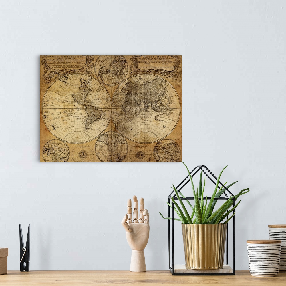 A bohemian room featuring Vintage Map