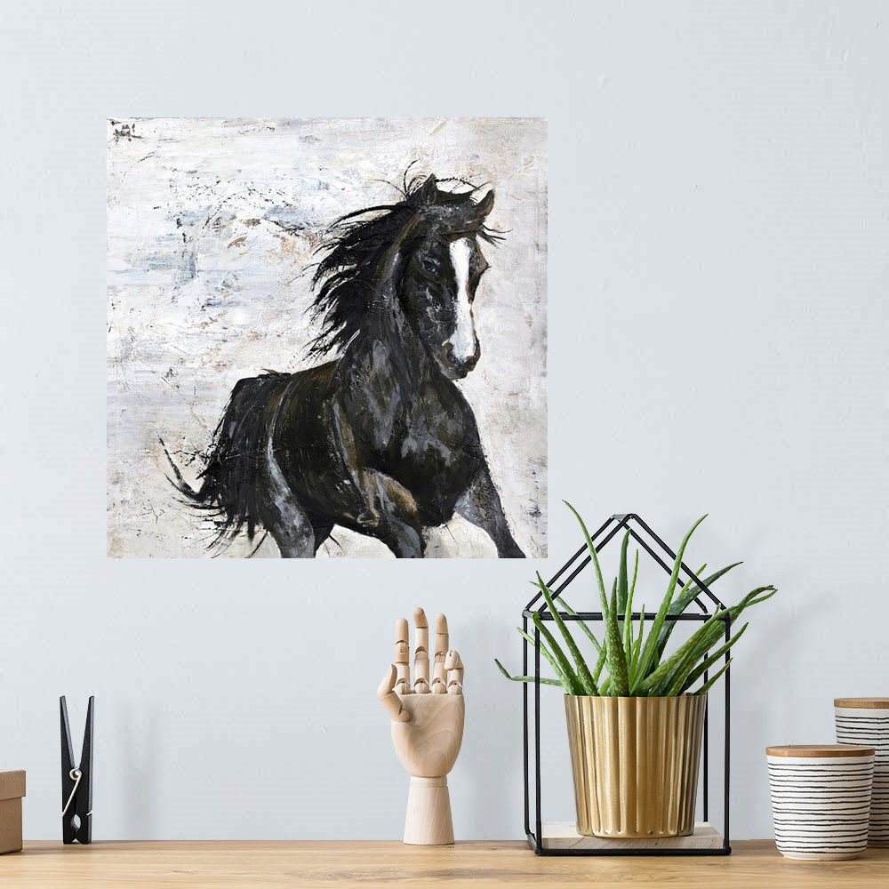 A bohemian room featuring Wild Horse 1