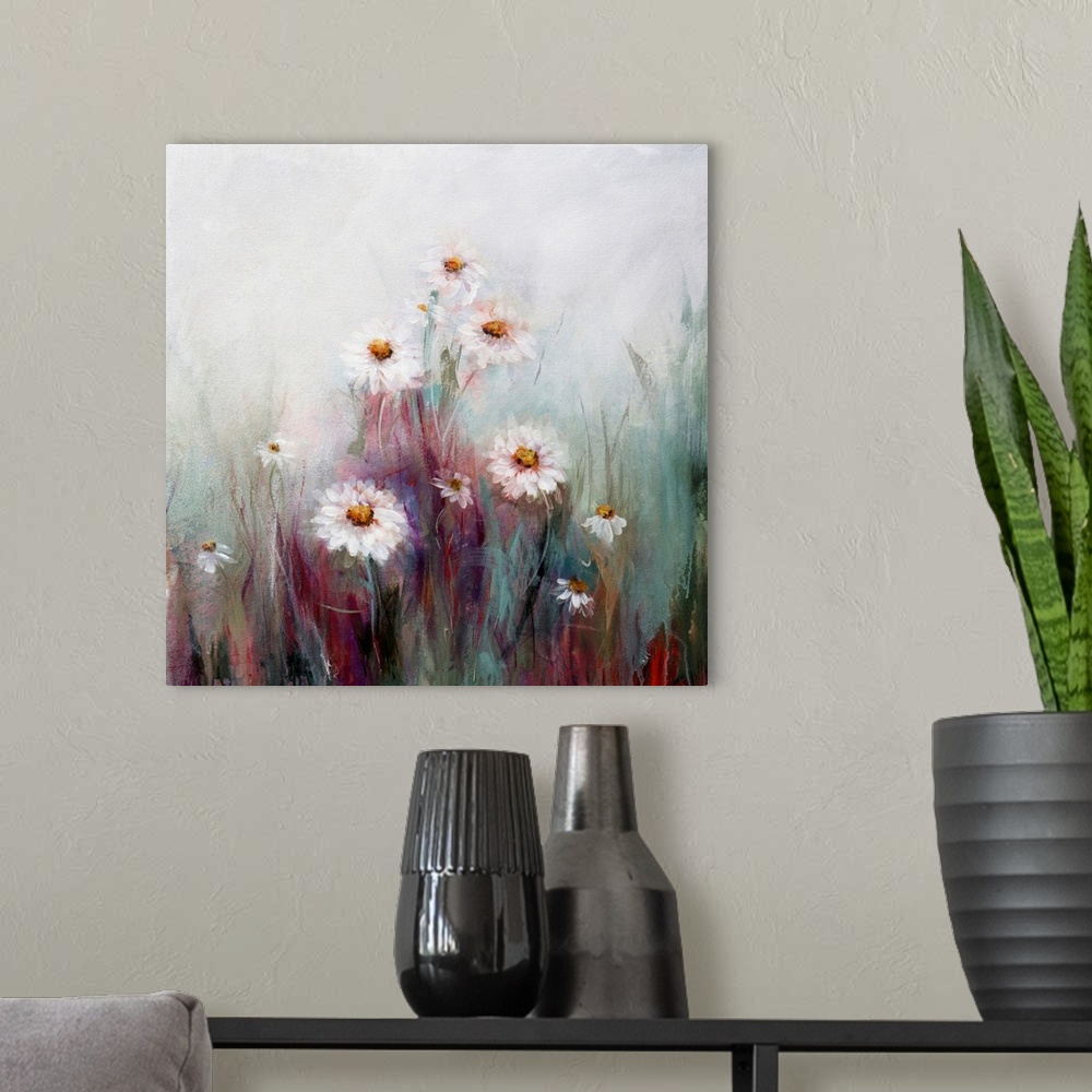 A modern room featuring Wildflowers No. 2