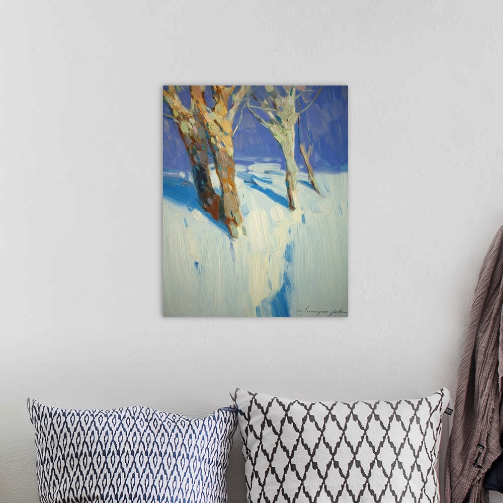 A bohemian room featuring Winter Trees