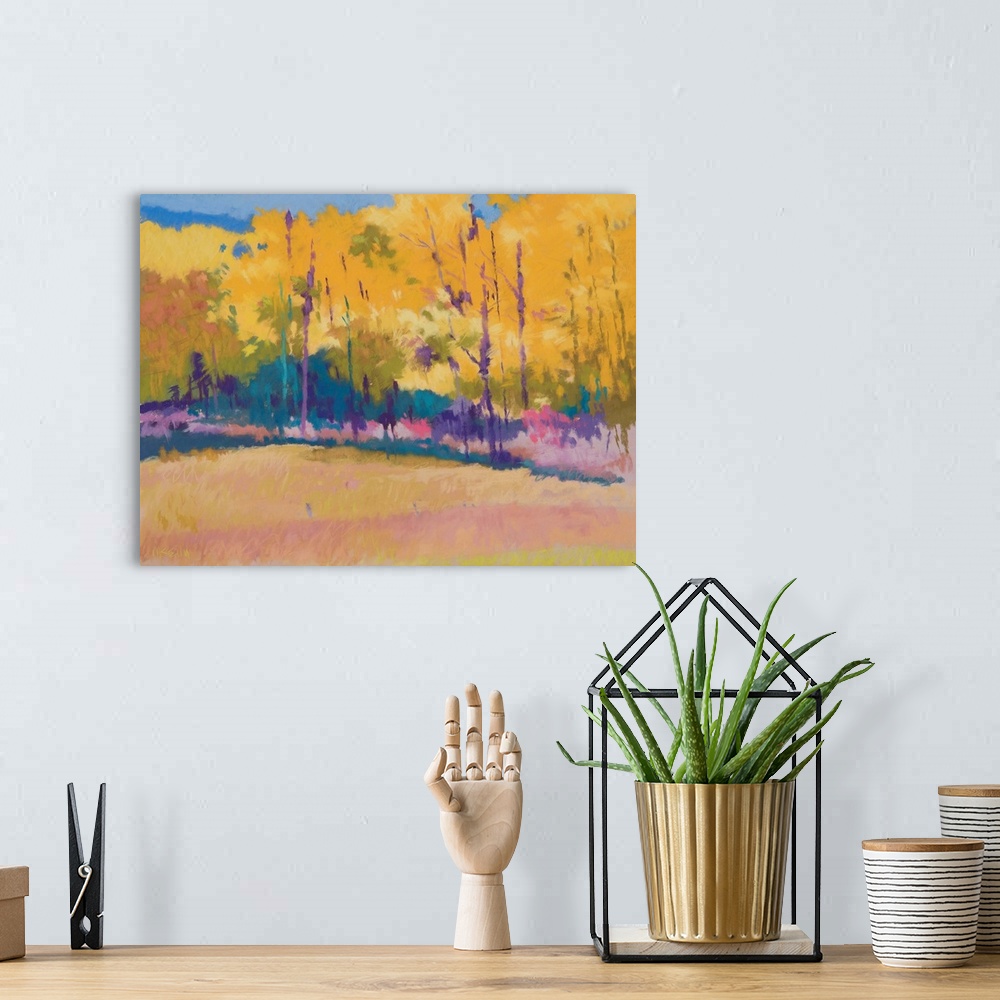 A bohemian room featuring Yellow Trees