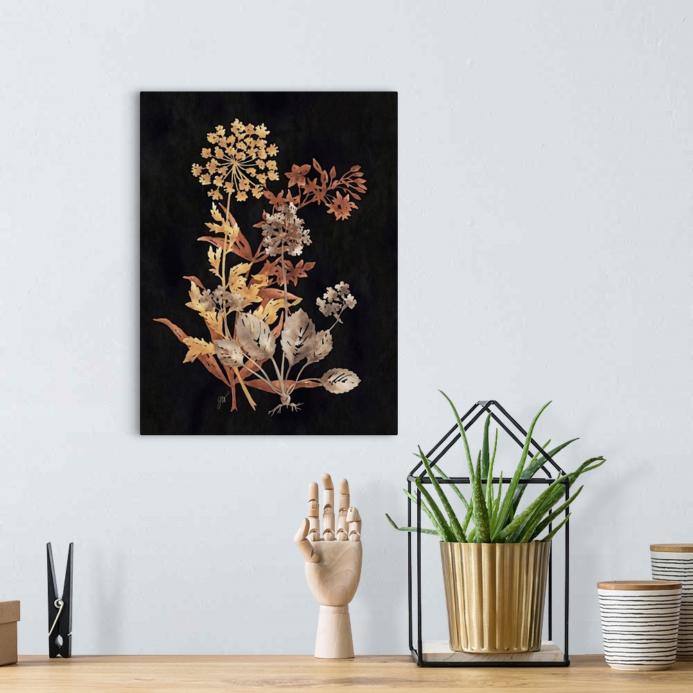 A bohemian room featuring Botanical Silhouette IV