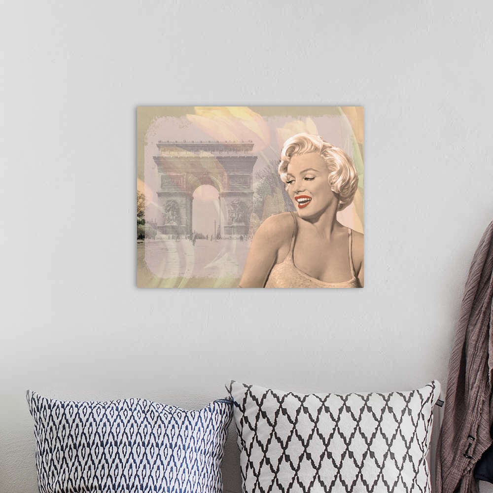 A bohemian room featuring Inspired by the movie, Seven Year Itch, Marilyn Monroe looks elegantly over her shoulder with the...