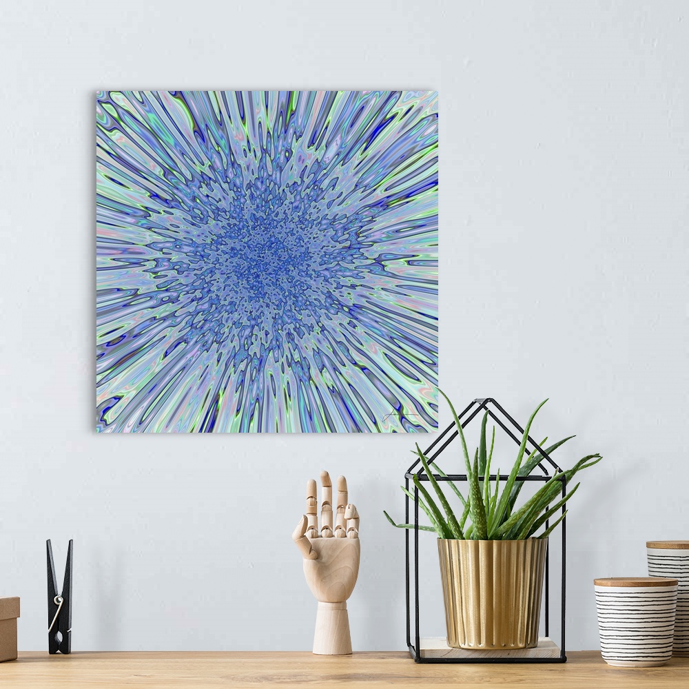 A bohemian room featuring Accelerate to warp! A colorful abstract reminiscent of going to light speed effect in movies.