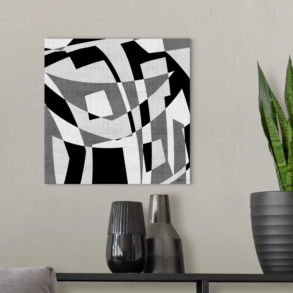 A modern room featuring A jazzy display with a modern geometric vibe.
