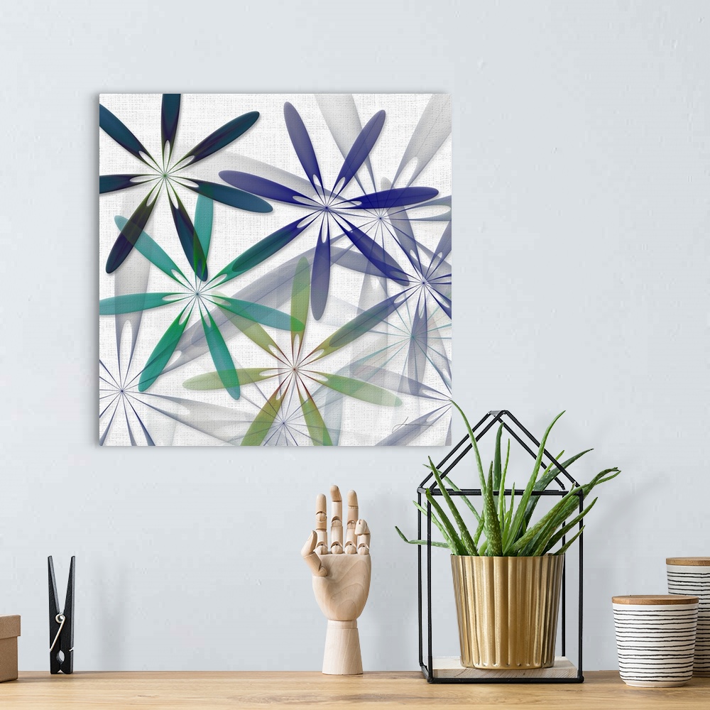A bohemian room featuring A modern geometric cluster of flowers to brighten your space.
