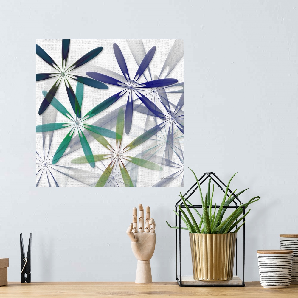 A bohemian room featuring A modern geometric cluster of flowers to brighten your space.