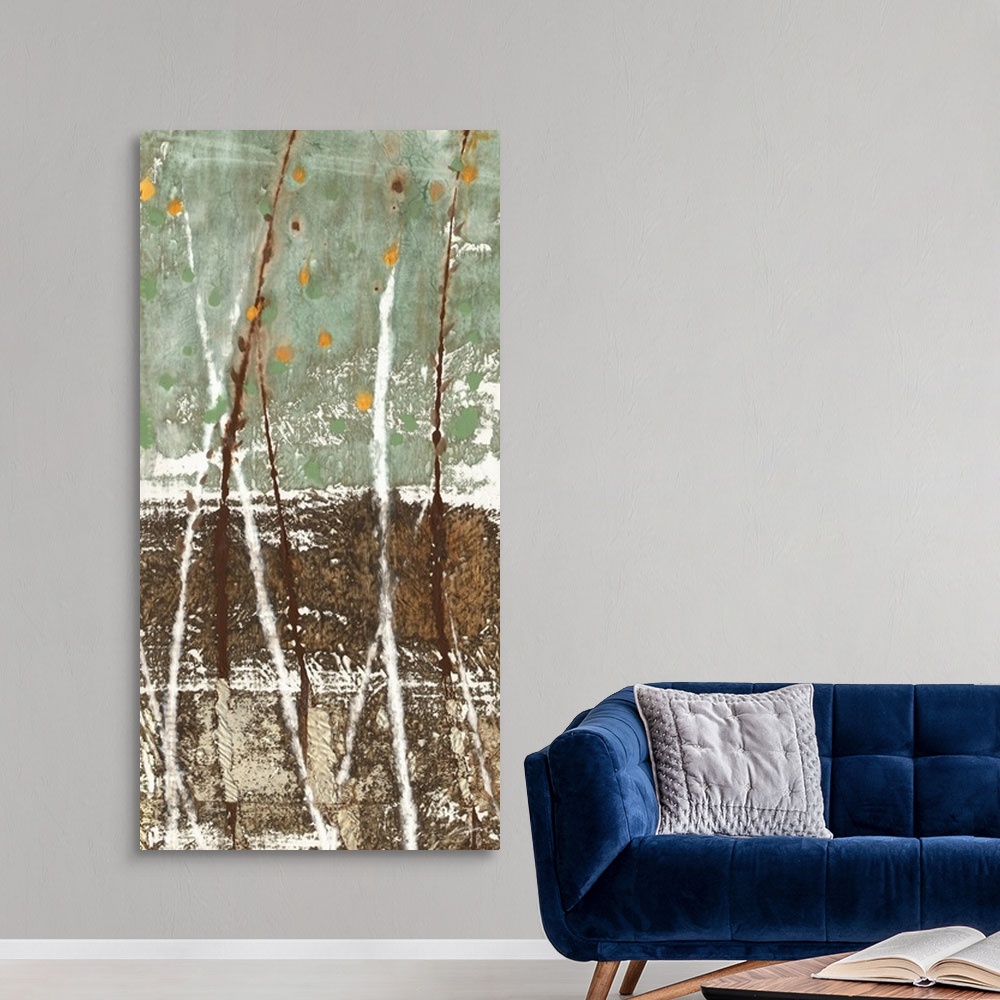 A modern room featuring An impressionistic view of new growth and coming seasons