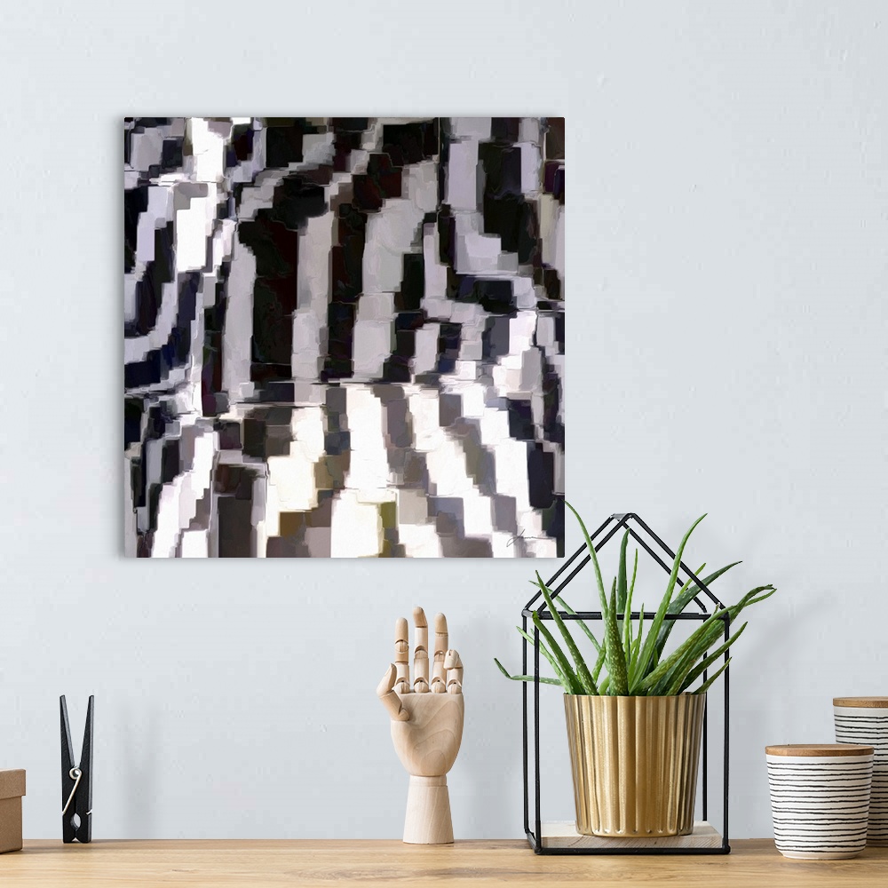 A bohemian room featuring Abstract black