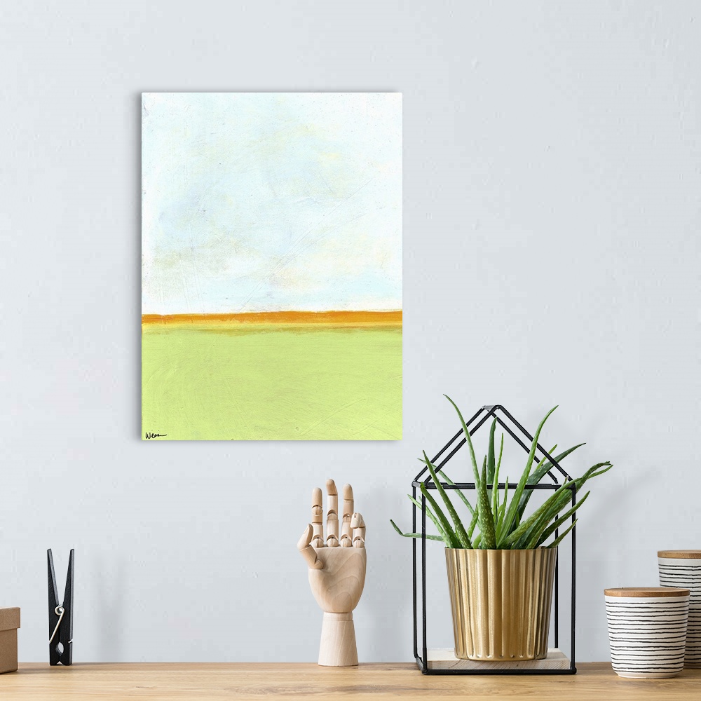 A bohemian room featuring An acrylic painting on paper now in a series of four pieces. Great for lodge looks or a quiet pla...