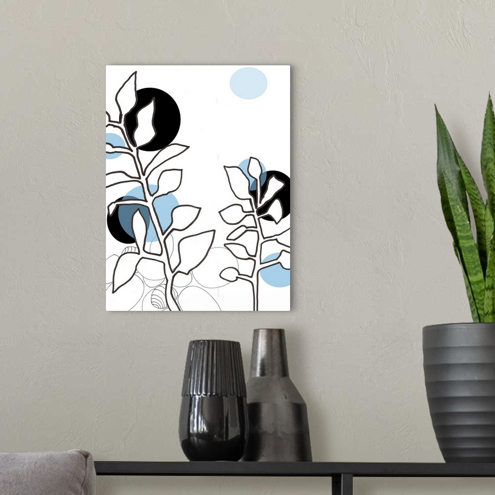 A modern room featuring This graphic styled art print and print on demand canvas is simple and bold making a modern state...
