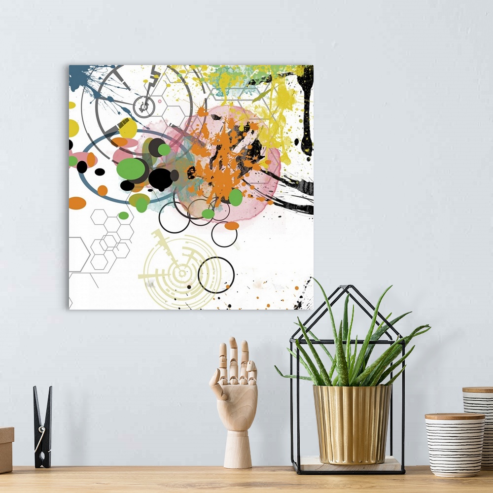 A bohemian room featuring This art print is inspired by urban energy. Perfect for lobby, office or residentail interiors.  ...