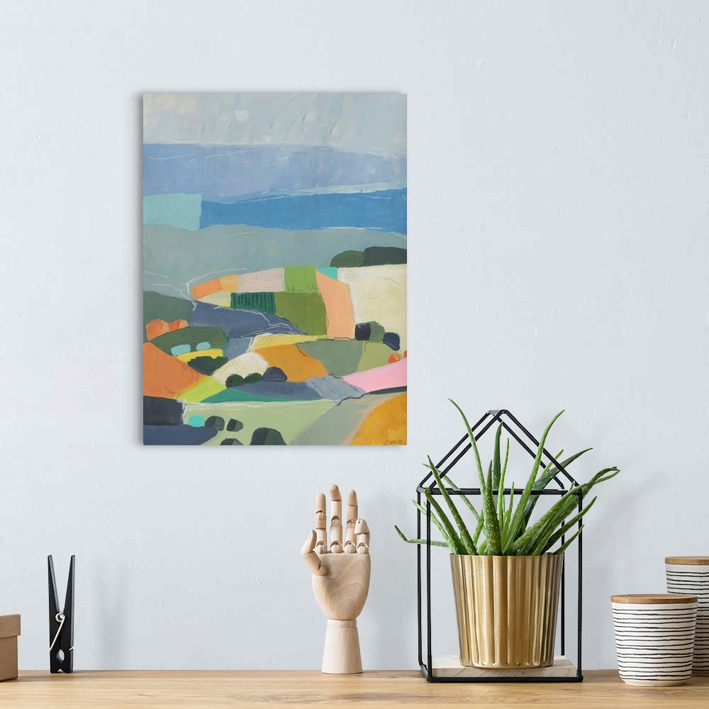 A bohemian room featuring Color Block Hills 1