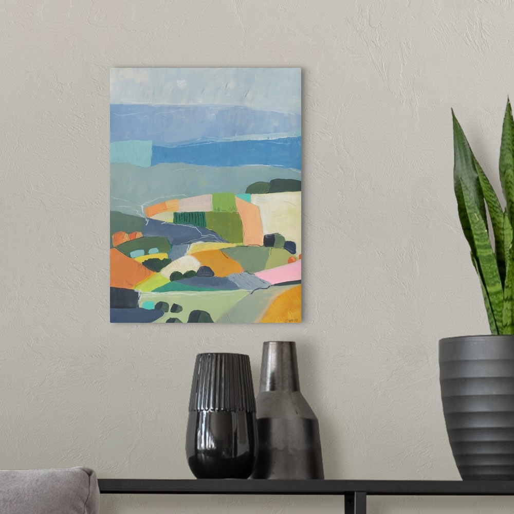 A modern room featuring Color Block Hills 1