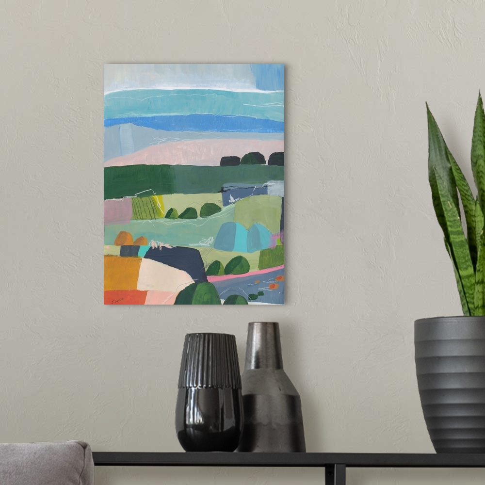 A modern room featuring Color Block Hills 2