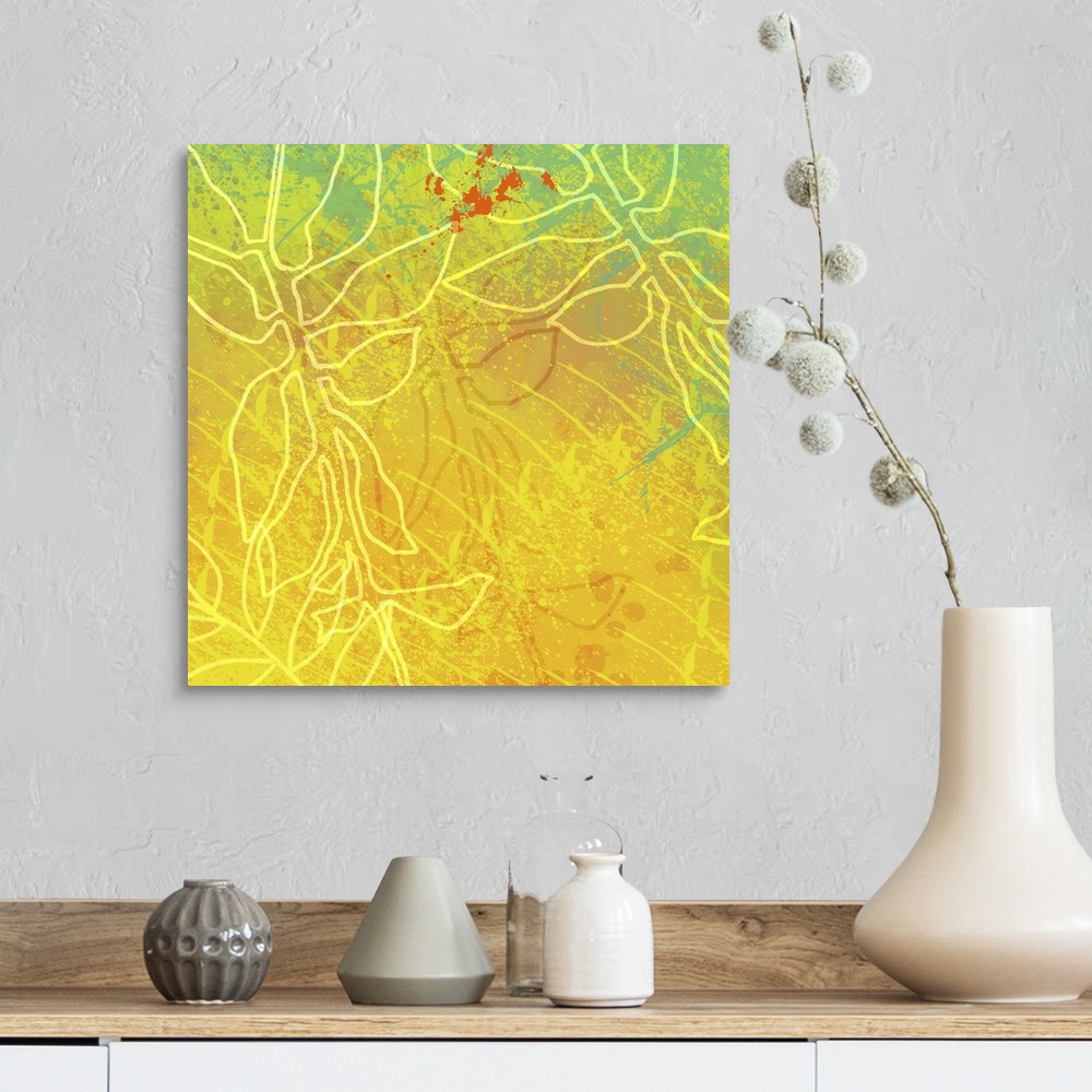 A farmhouse room featuring This globally inspired framed art print and print on demand canvas was created with original illu...