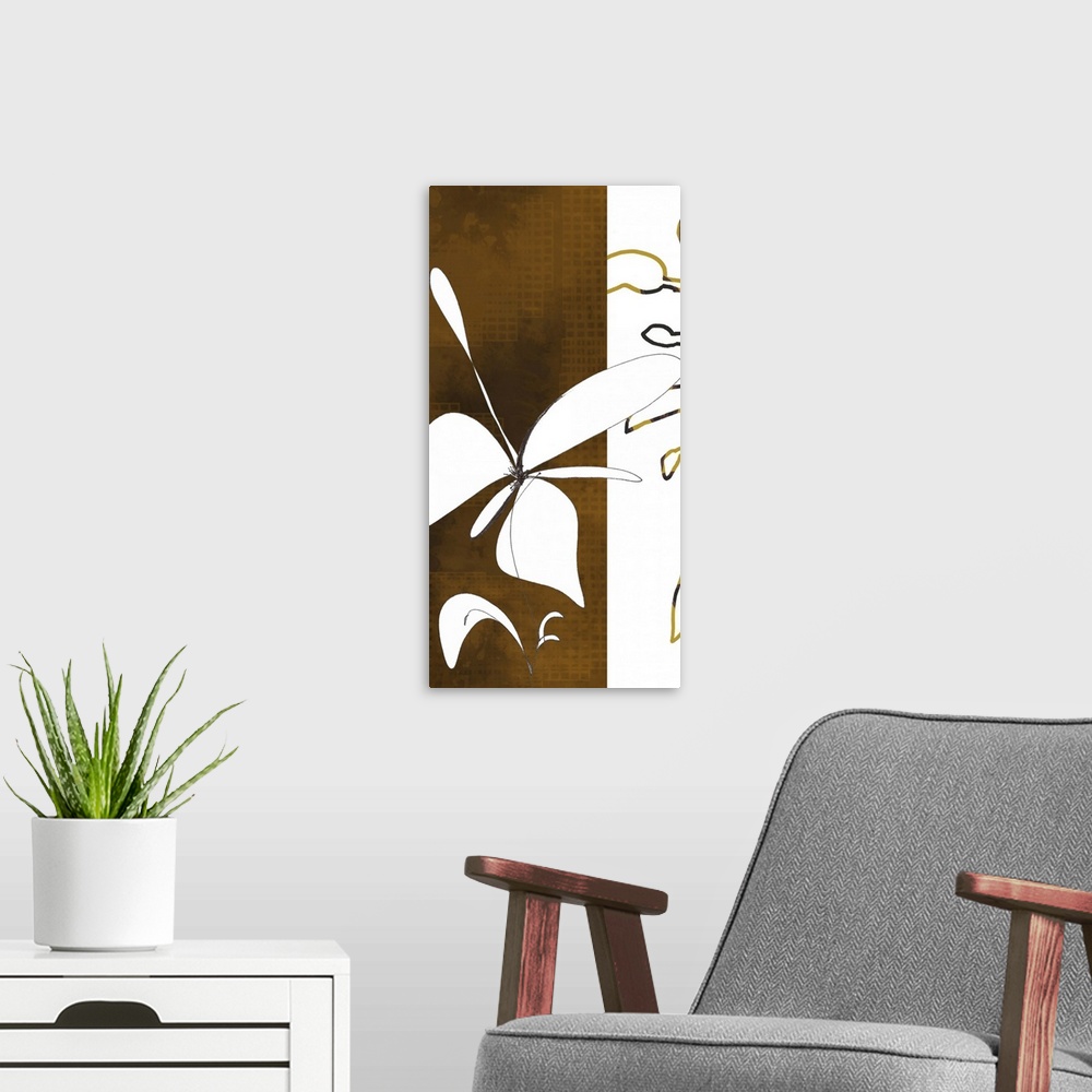 A modern room featuring This framed art print, set and print on demand canvas art was created with original illustrations...