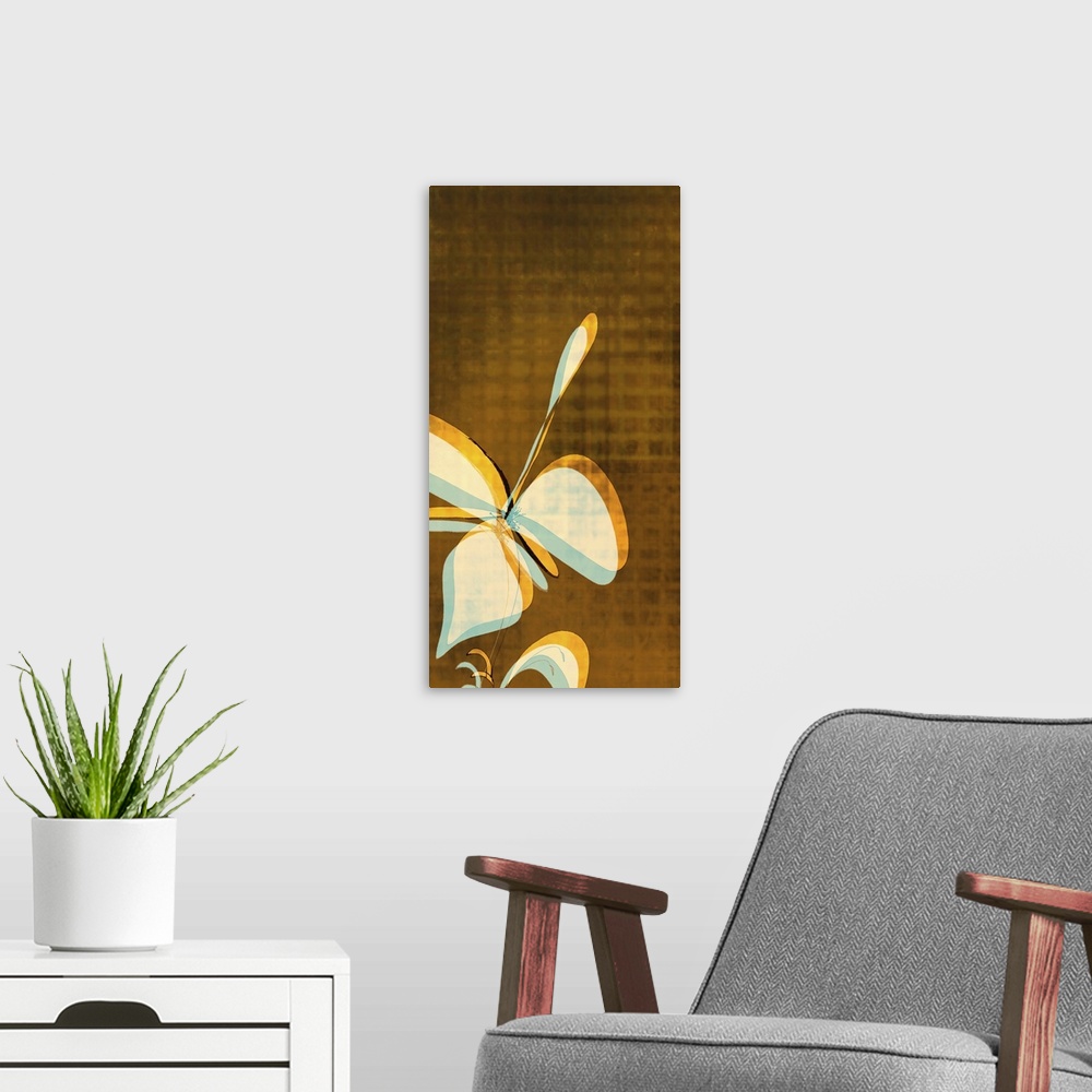 A modern room featuring This framed art print and print on demand canvas was created with original illustrations and laye...