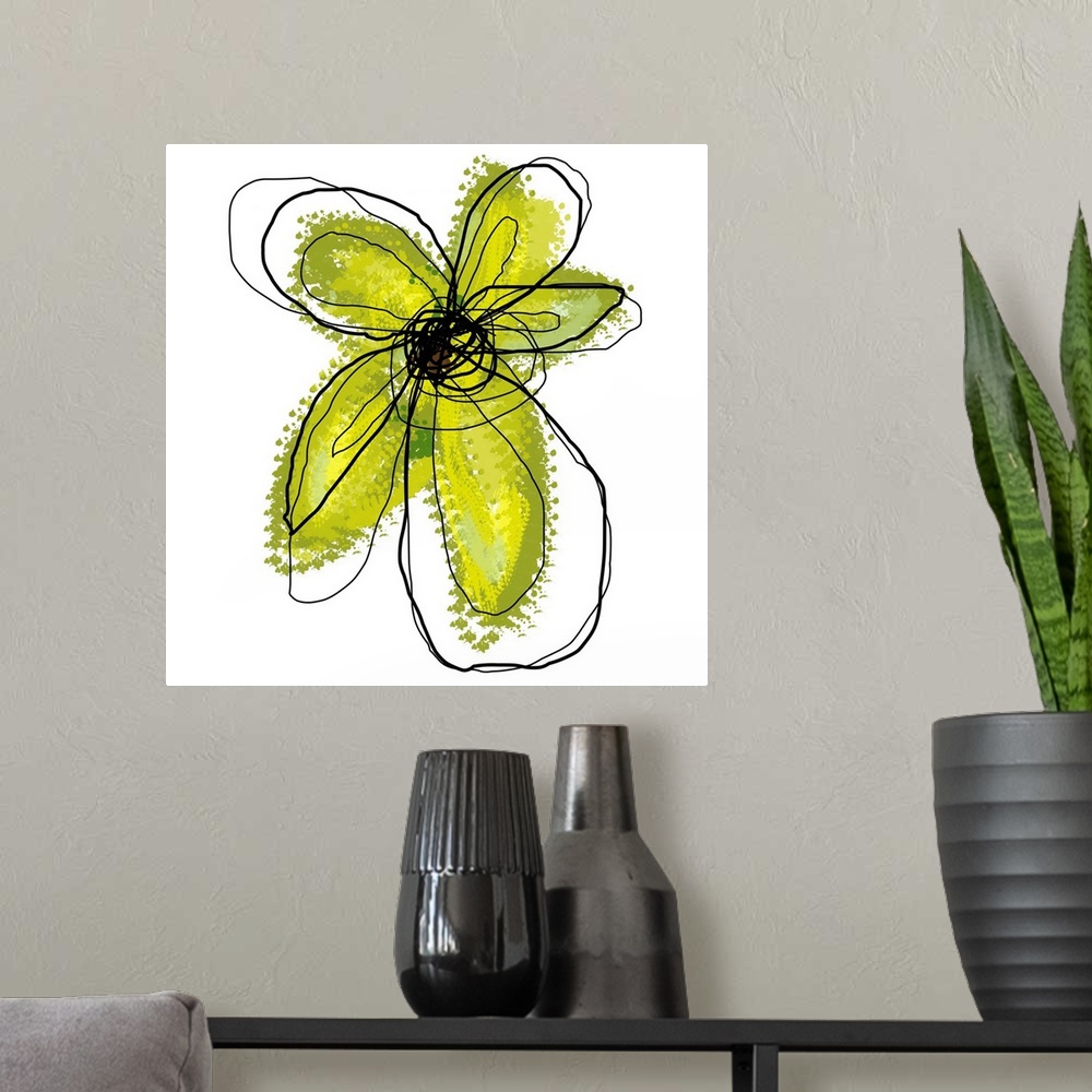 A modern room featuring A digital blossom on a blank background this abstract flower makes the perfect contemporary decor...