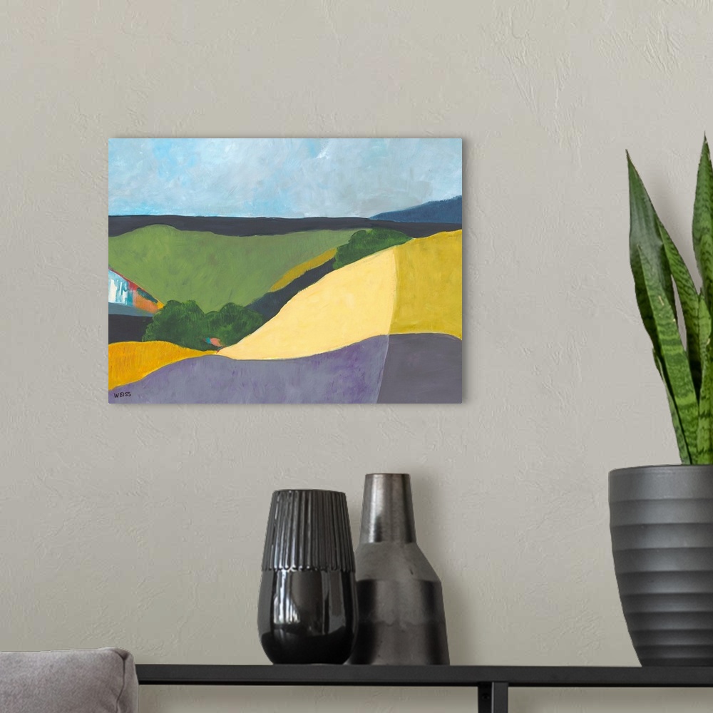 A modern room featuring Hills In Shadow