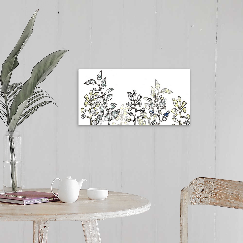 A farmhouse room featuring This framed art print, set and print on demand graphic canvas art was created from original illus...