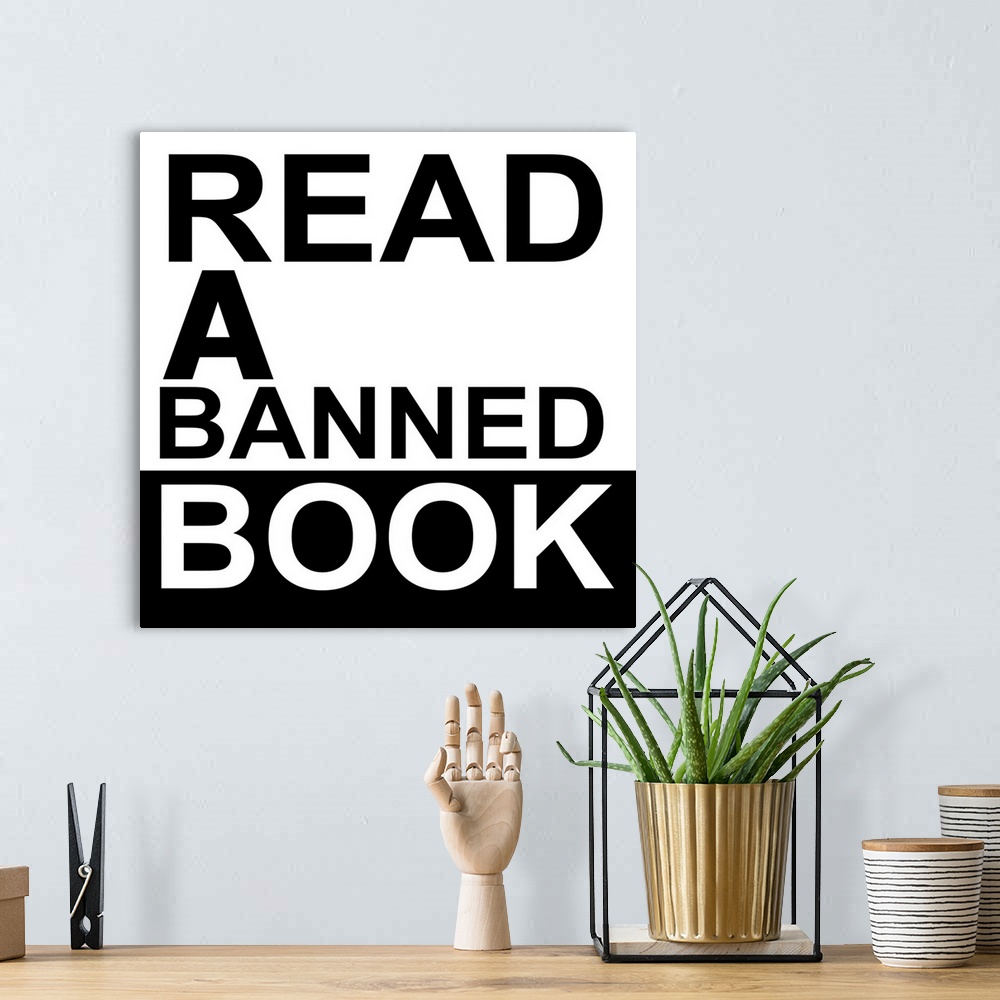 A bohemian room featuring This art and poster says it all. Reading a banned book is just the right thing to do. Perfect pos...