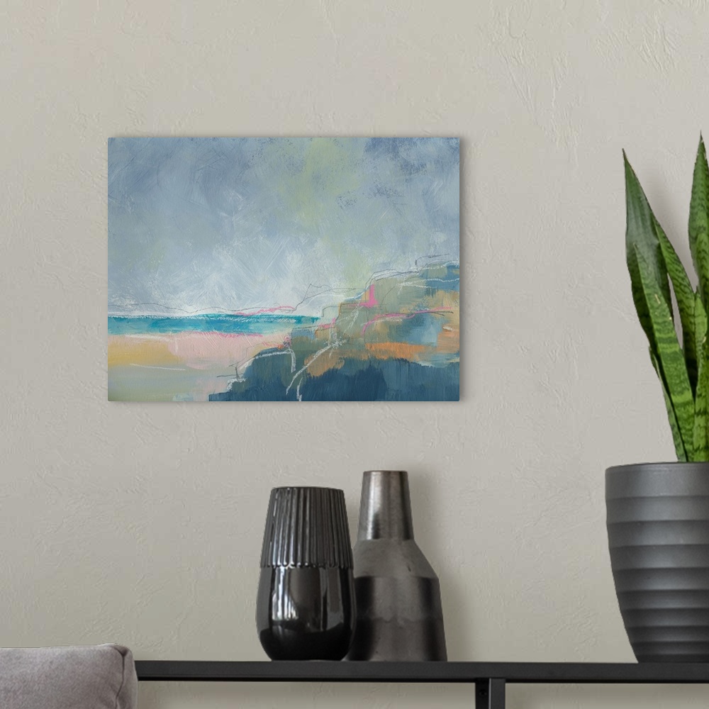 A modern room featuring Stormy Skies 1