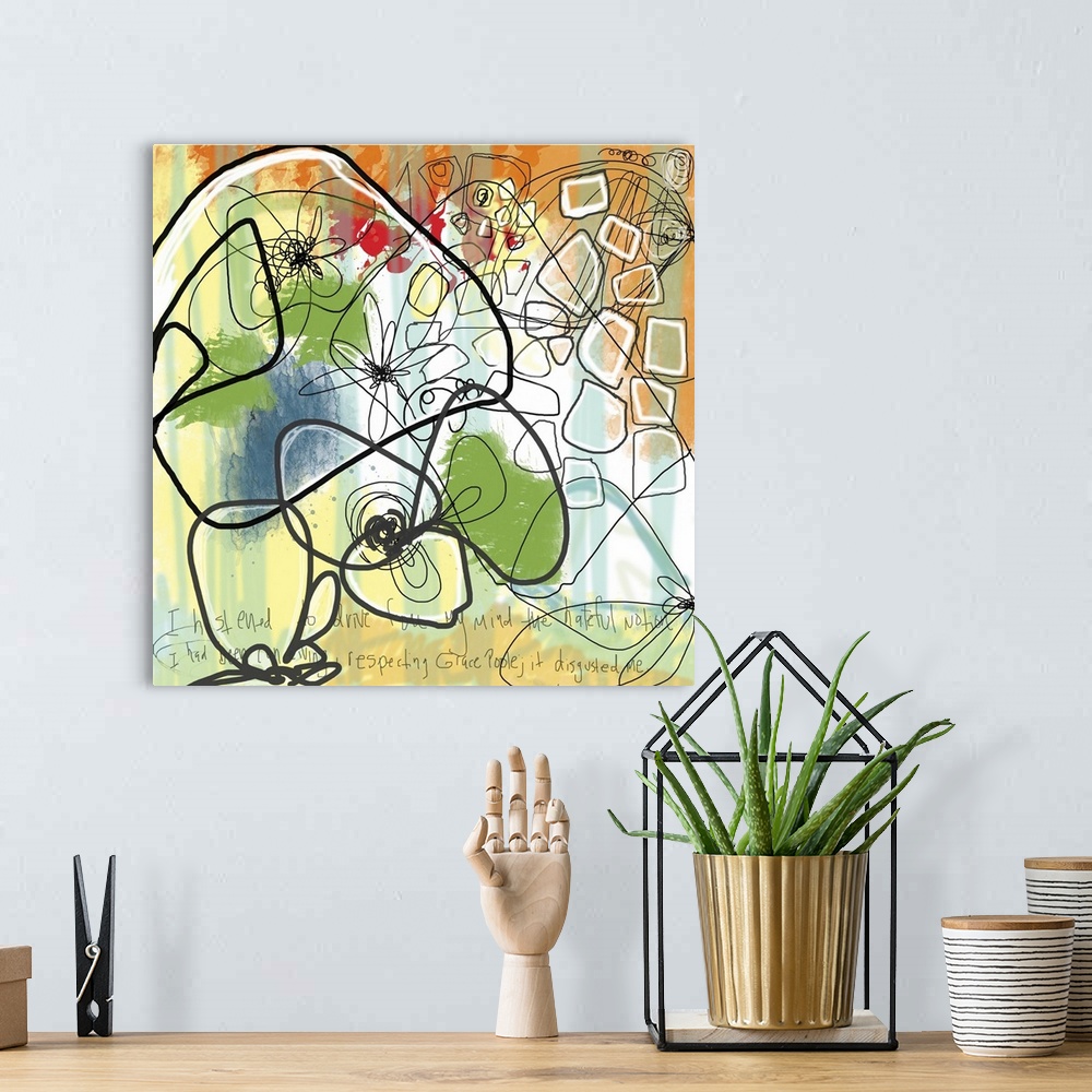 A bohemian room featuring This art print is an abstracted design that compliments many interior decors including lobby, off...