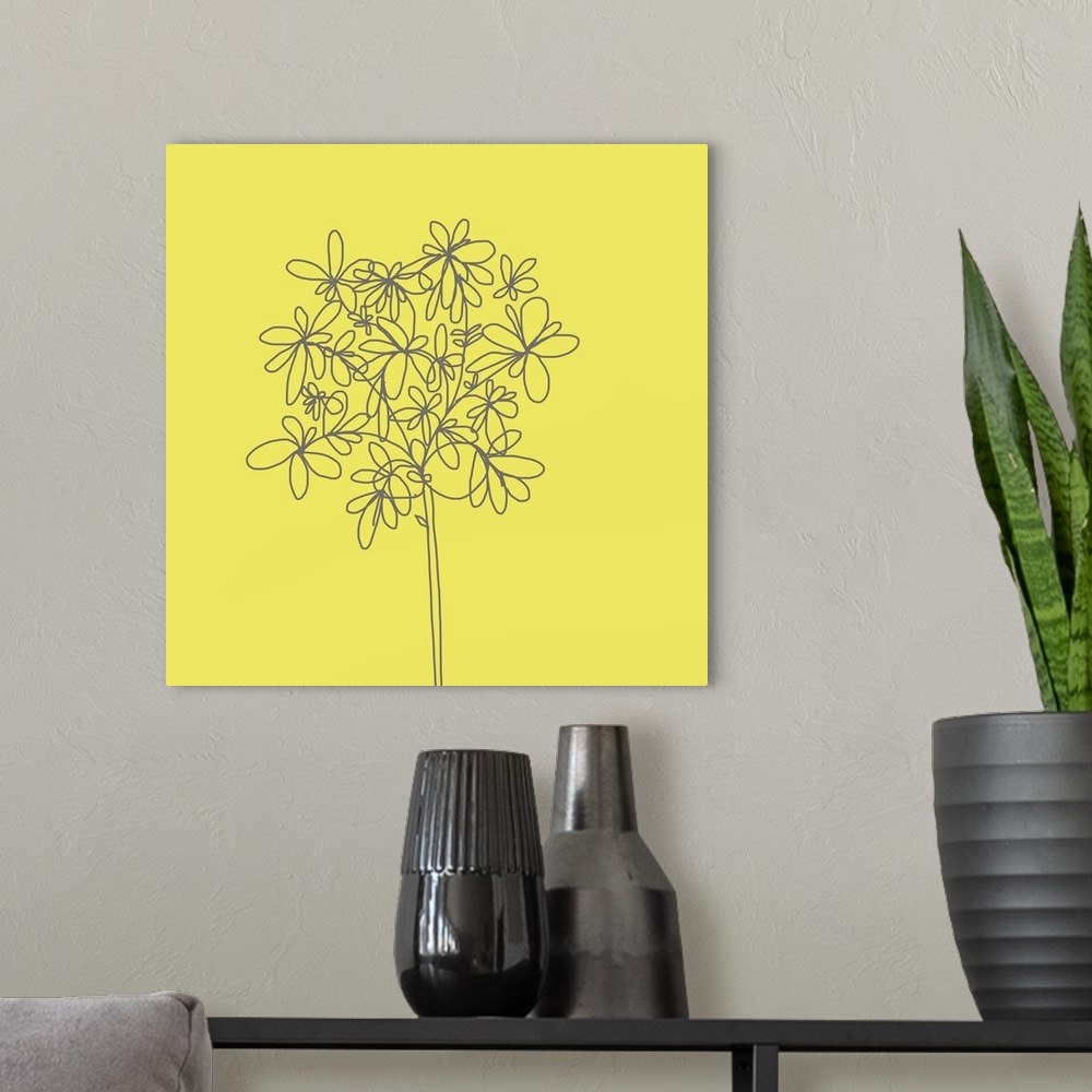 A modern room featuring The name says it all - it truly is a yellow happy flower. Simply bright yellow background with a ...