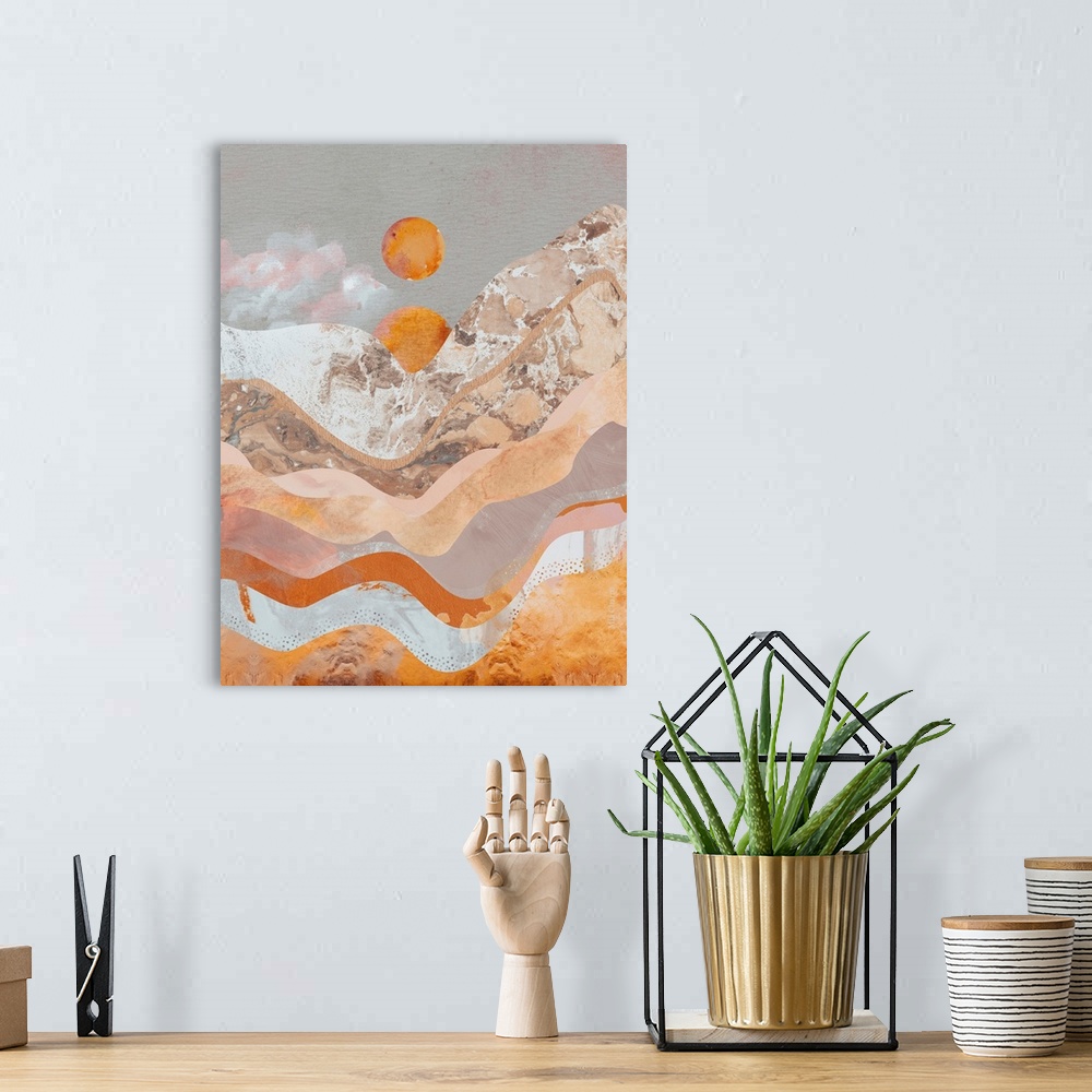A bohemian room featuring Abstract Canyon