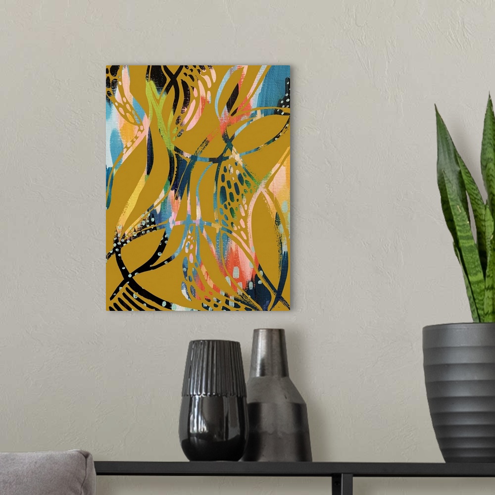 A modern room featuring Abstract Print 2
