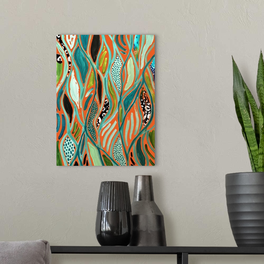 A modern room featuring Abstract Print 3