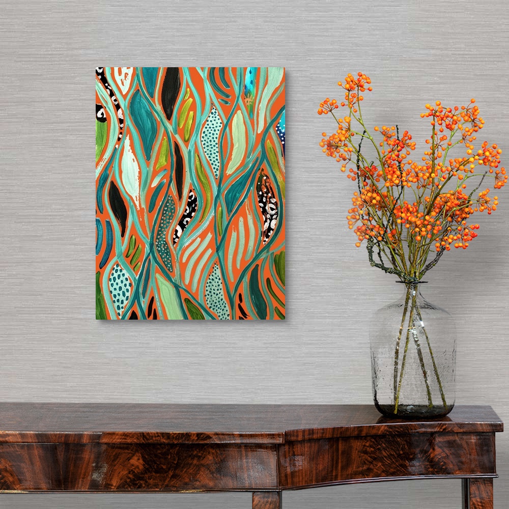 A traditional room featuring Abstract Print 3