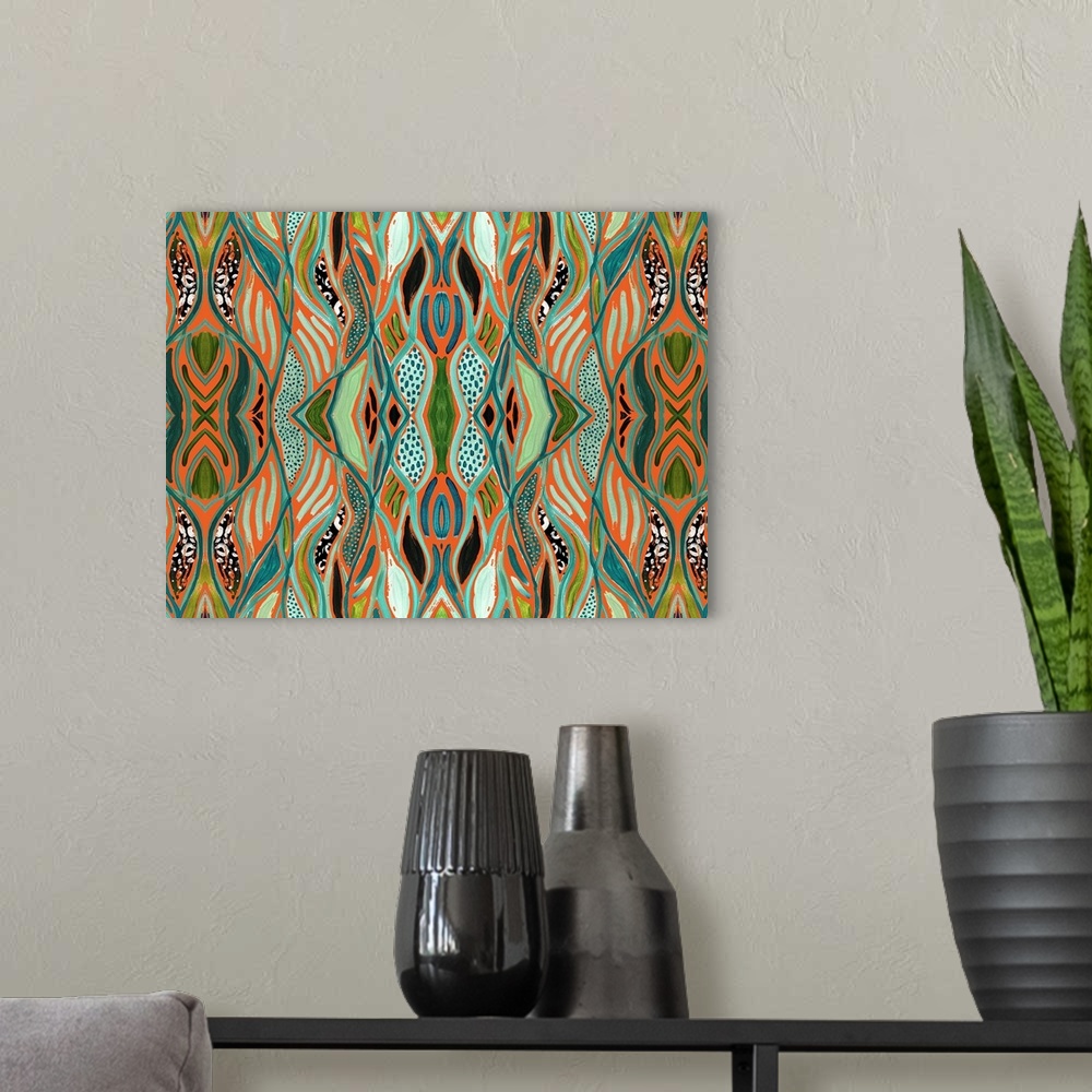A modern room featuring Abstract Print 3 Repeat