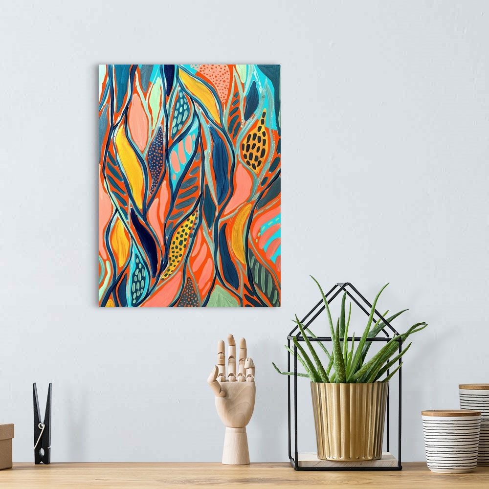 A bohemian room featuring Abstract Print 5