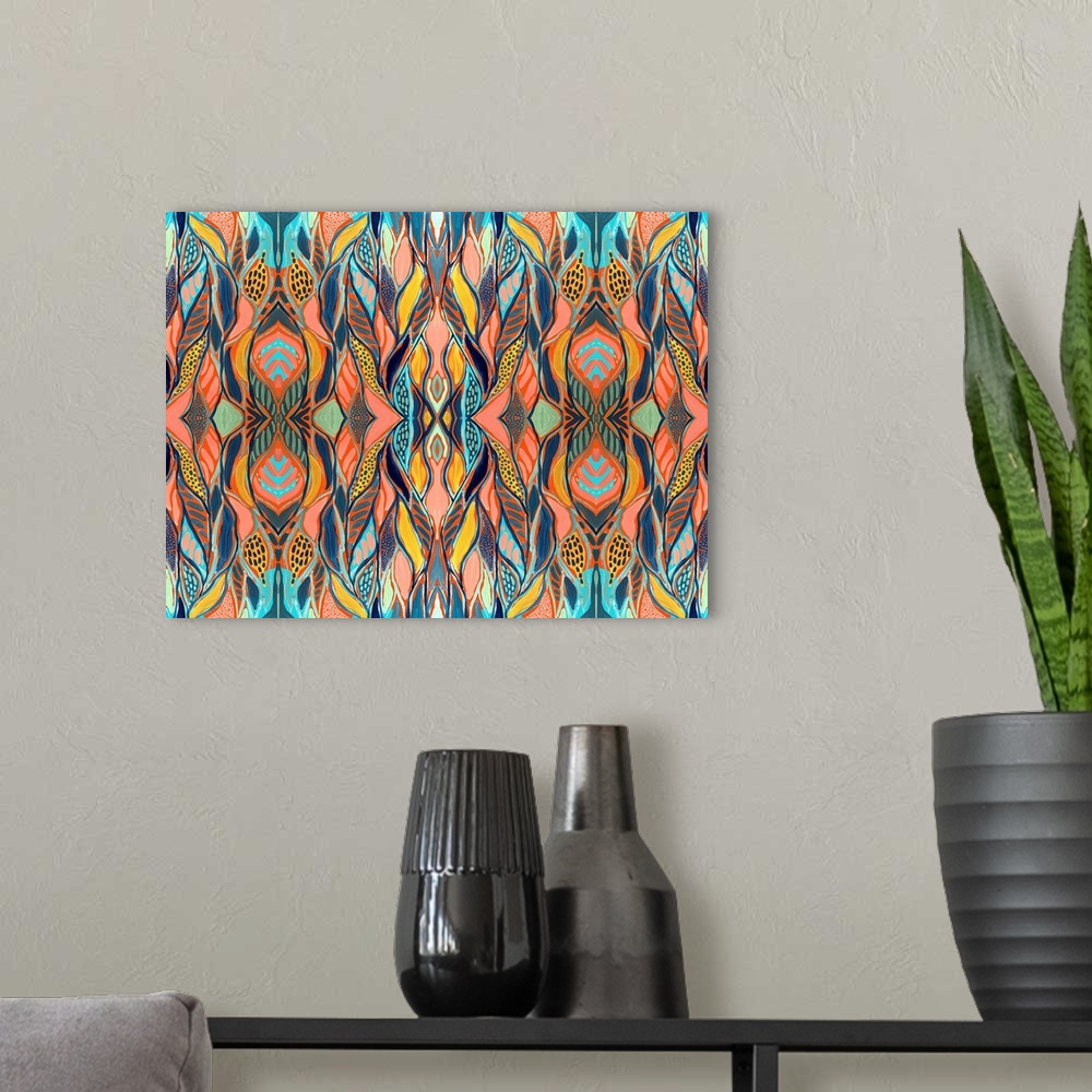 A modern room featuring Abstract Print 5 Repeat