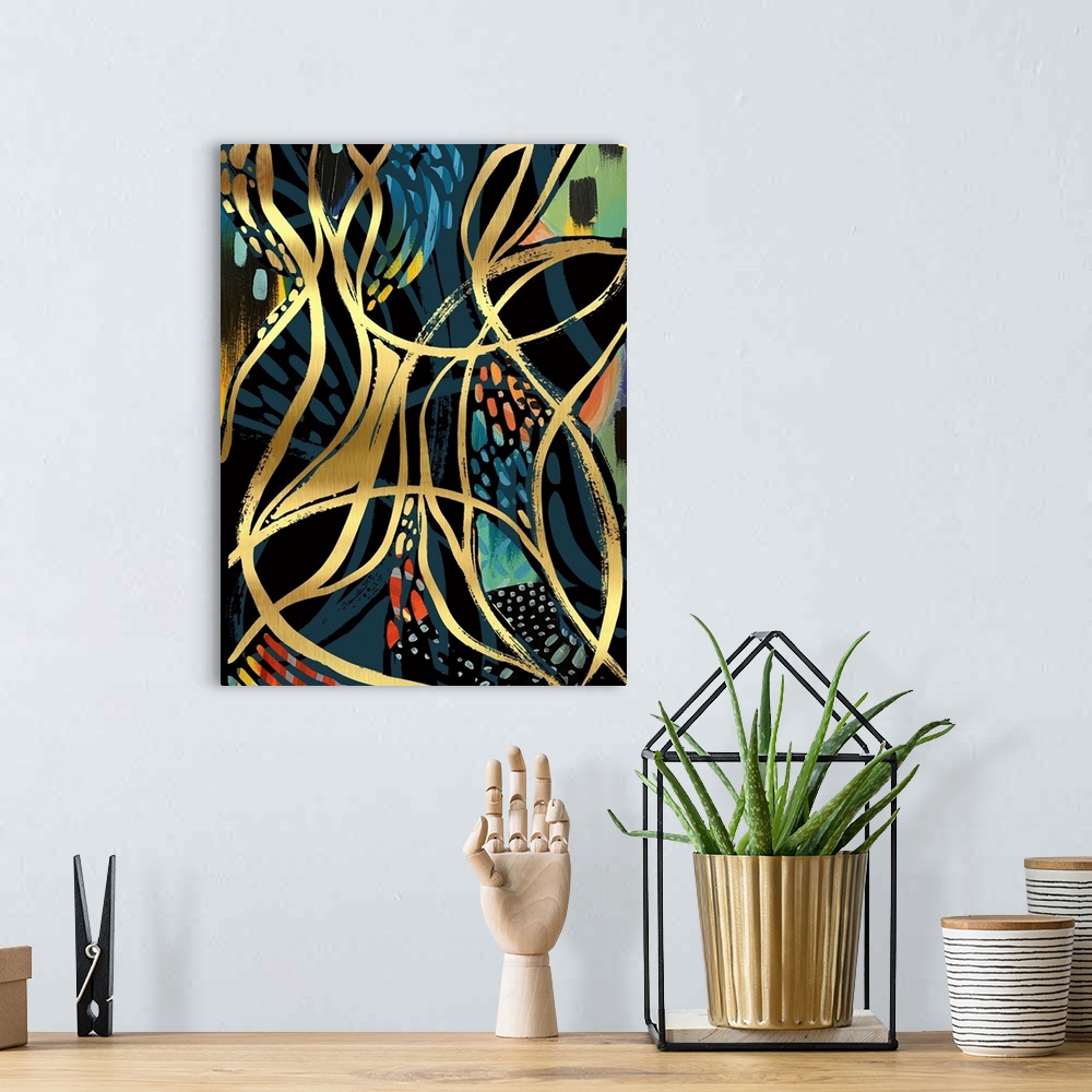 A bohemian room featuring Abstract Print 6