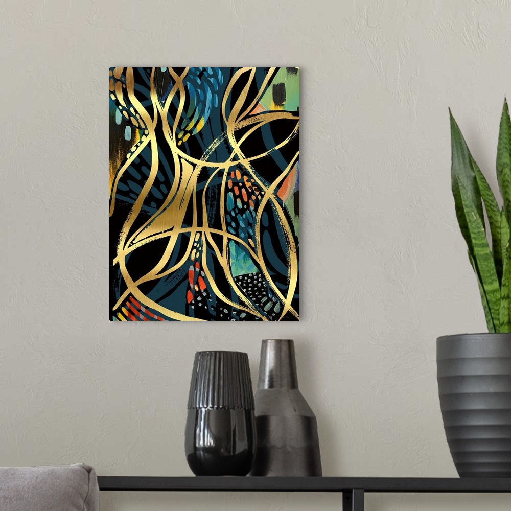 A modern room featuring Abstract Print 6