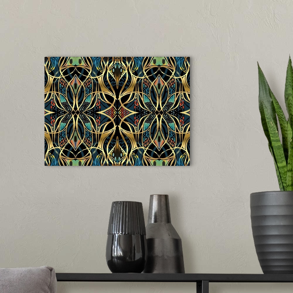 A modern room featuring Abstract Print 6 Repeat