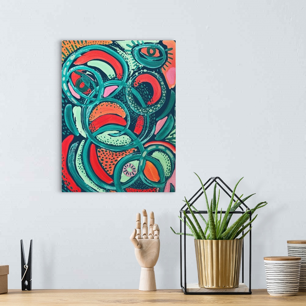A bohemian room featuring Abstract Print 7