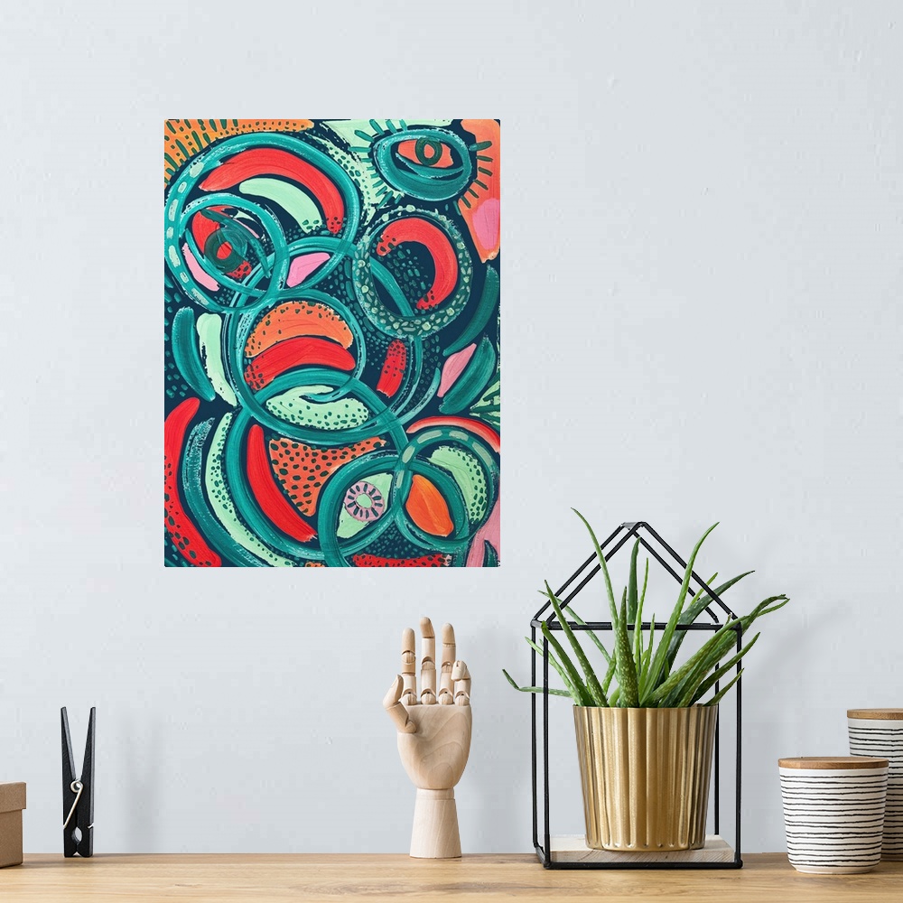 A bohemian room featuring Abstract Print 7