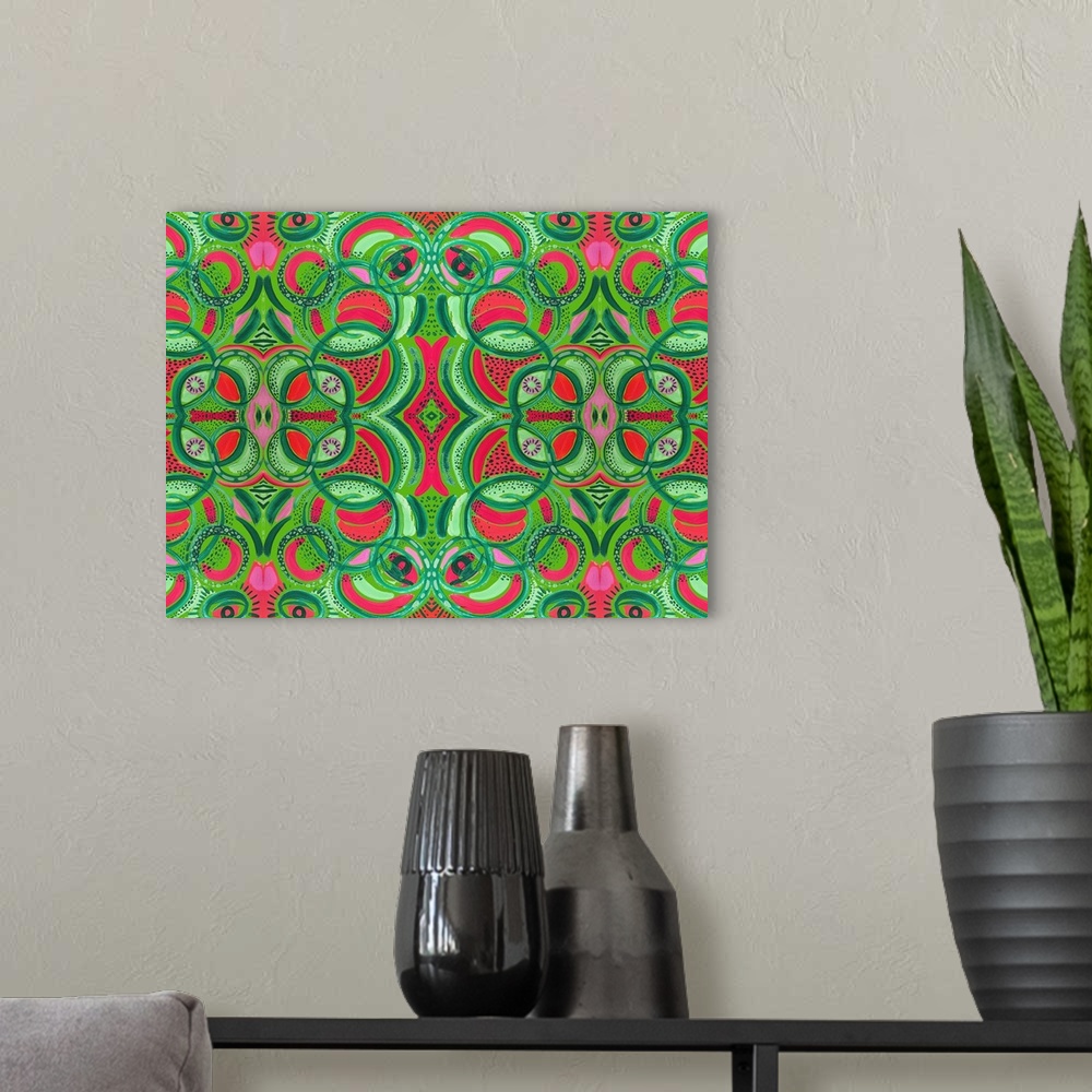 A modern room featuring Abstract Print 8 Repeat
