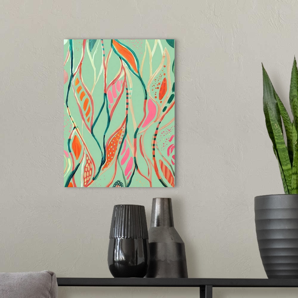 A modern room featuring Abstract Print 9