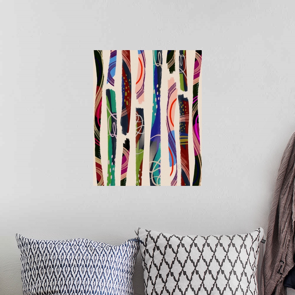 A bohemian room featuring Abstract Sticks 4