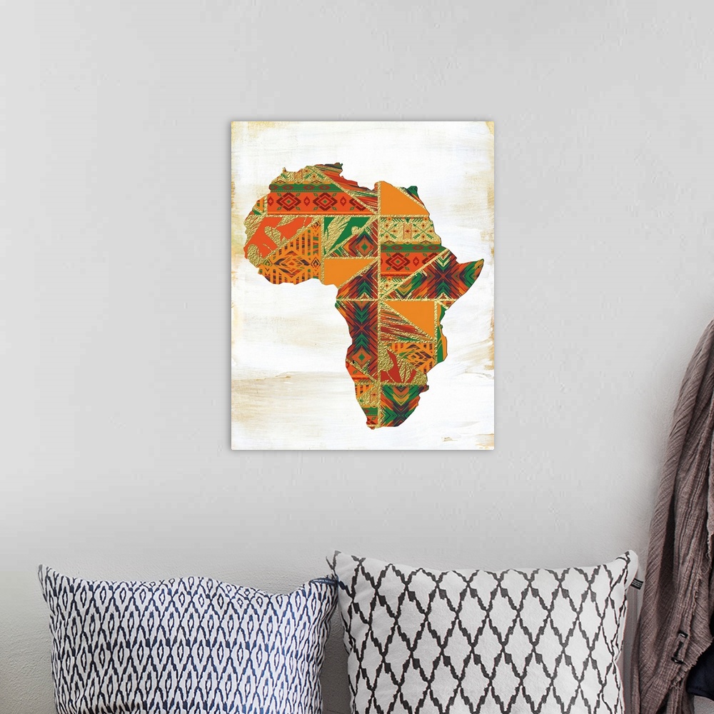 A bohemian room featuring African Map 1