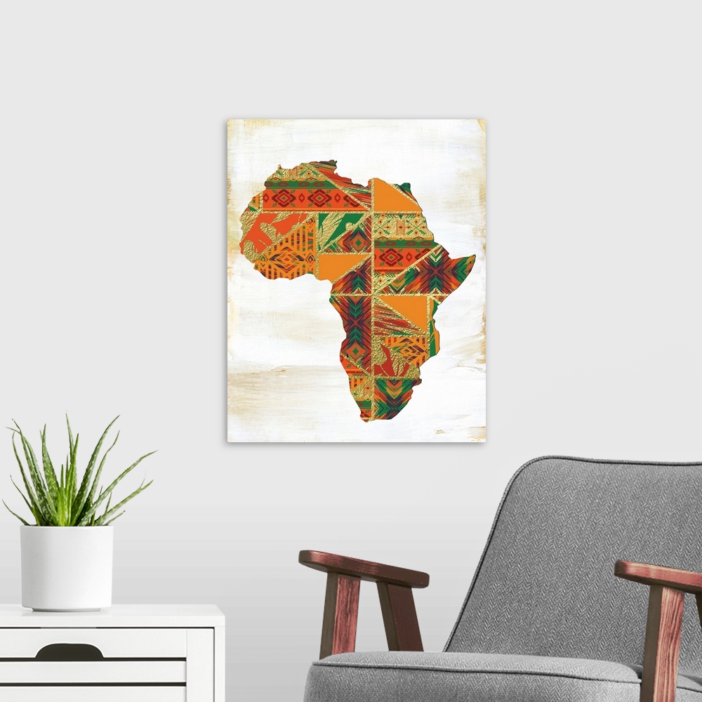 A modern room featuring African Map 1