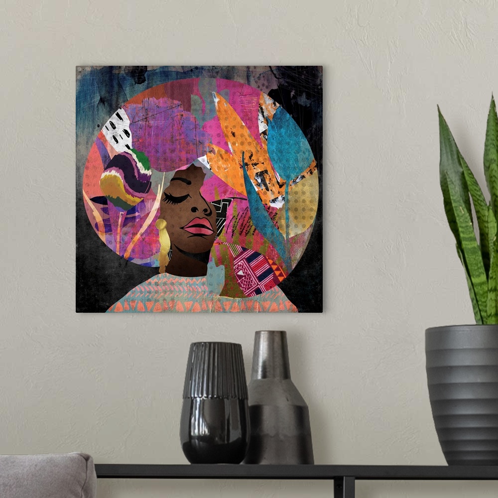 A modern room featuring Afro Girl 2