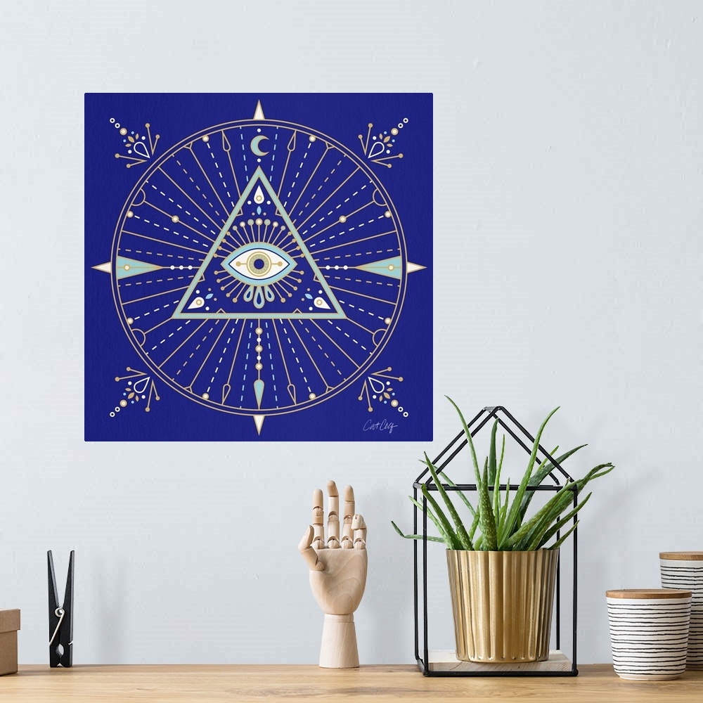 A bohemian room featuring All Seeing Eye Mandala